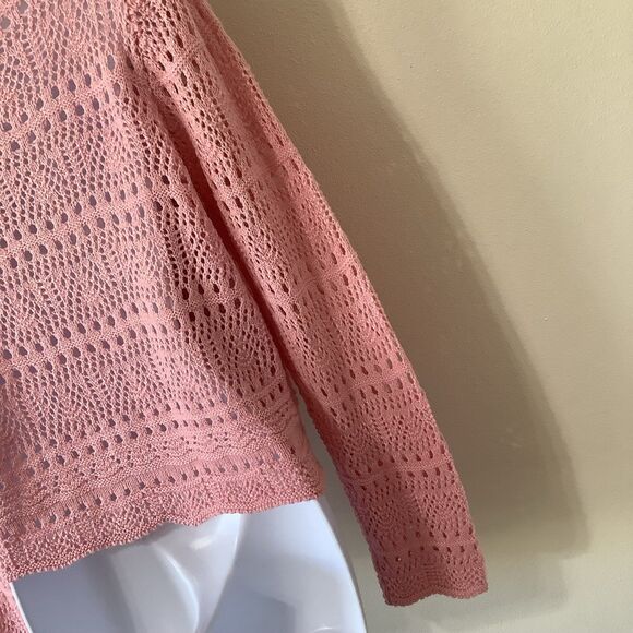 Jolie & Joy Coquette Girly Feminine Preppy Lace Up Lightweight Sweater Medium - Picture 10 of 12